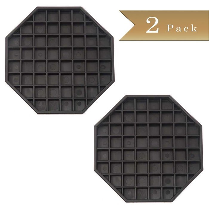 (Set of 2) Octagonal Black Plastic Drip Tray - 6 x 6 Inches N3