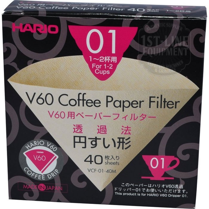 Hario Misarashi Paper Filters - Box of 40 Sheets, Natural - For 01 Dripper