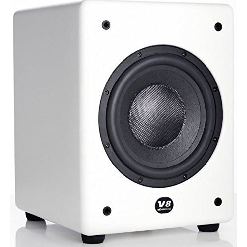 M&K Sound V8 Series Single 8-inch Forward Facing Active Subwofer (White)