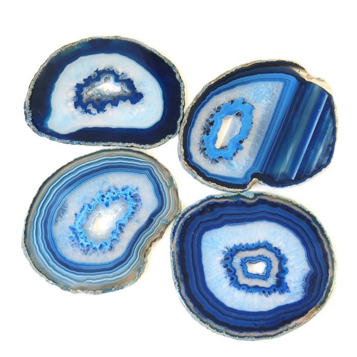 Airblasters Black color 3.5-4 inch Natural Sliced Agate Coaster Set of 4 N10