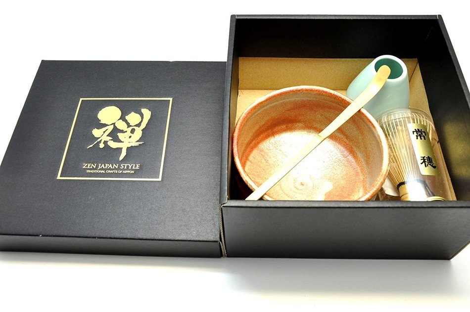 Japanese Mino Yaki ware Matcha Bowl And Tea Ceremony Set Green Tea 12.3 / 12.3 / 7.2cm (4.8 / 4.8 / 2.8inch)[7438] N3