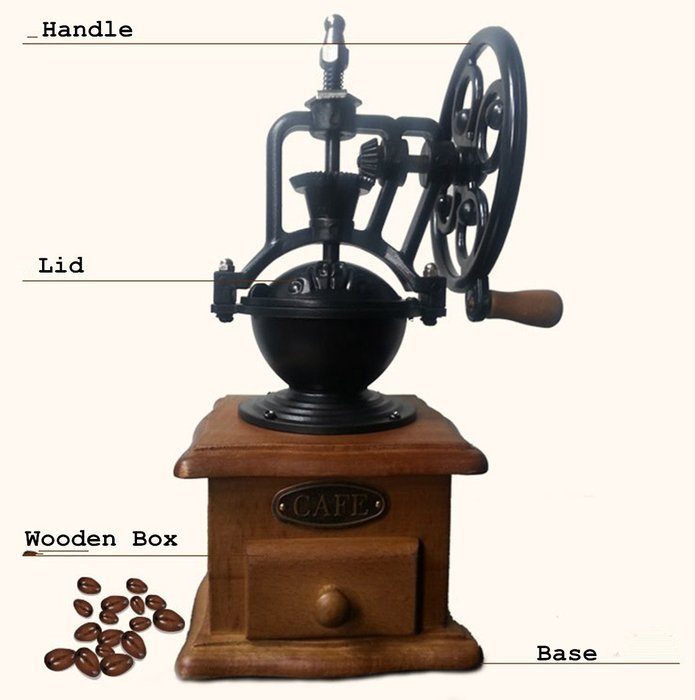 Global King Antique Classic Coffee Bean grinder For Starbucks Coffee Grinder, Hand-crank Coffee Mill coffee Machine N7