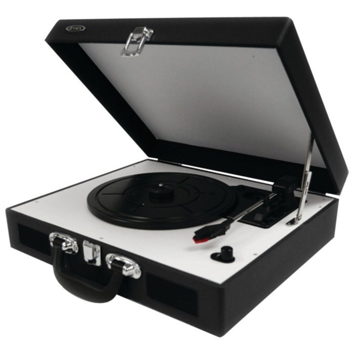 Jensen JTA-410 Portable Turntable 3-Speed +Built-In Speakers Black Consumer Electronics