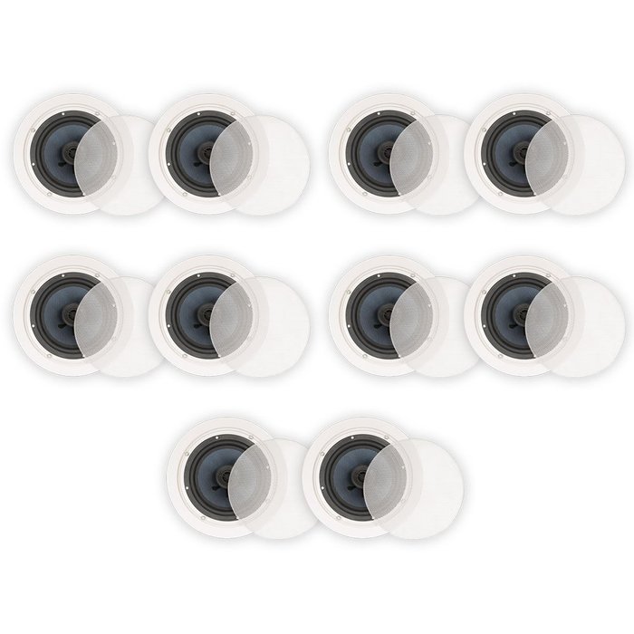Blue Octave BDC62 In Ceiling 6.5" Speakers 2 Way Home Theater Surround Sound 5 Pair Pack