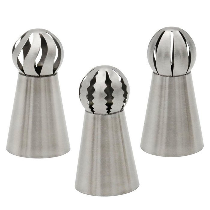 3PCS/Set Russian Piping Tips, SOOKOO Sphere Ball Tips Russian Icing Piping Nozzles Pastry Cake Fondant Cupcake... N11