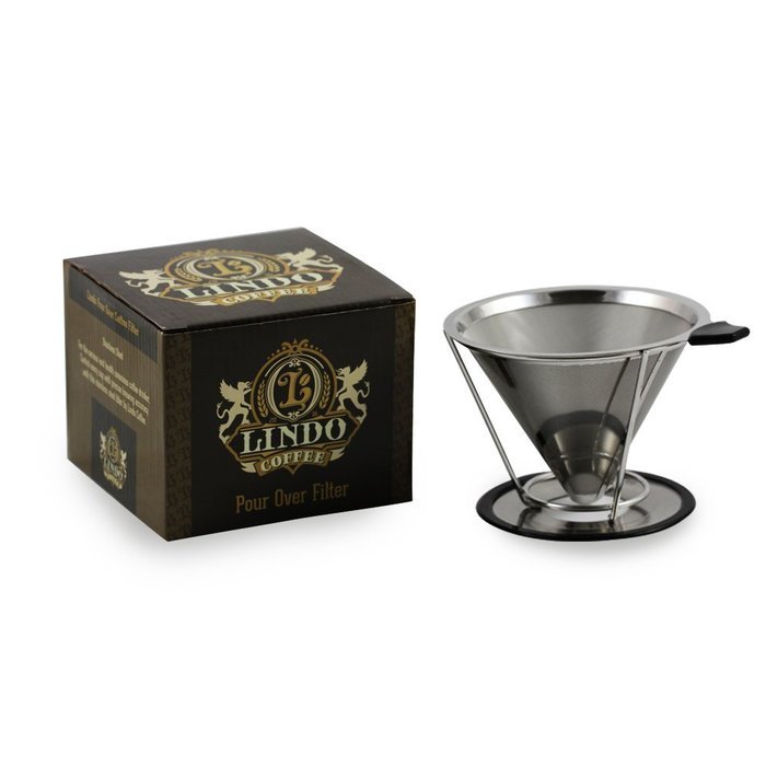 Lindo 4 Cup Stainless Steel Pour Over Coffee Filter N3