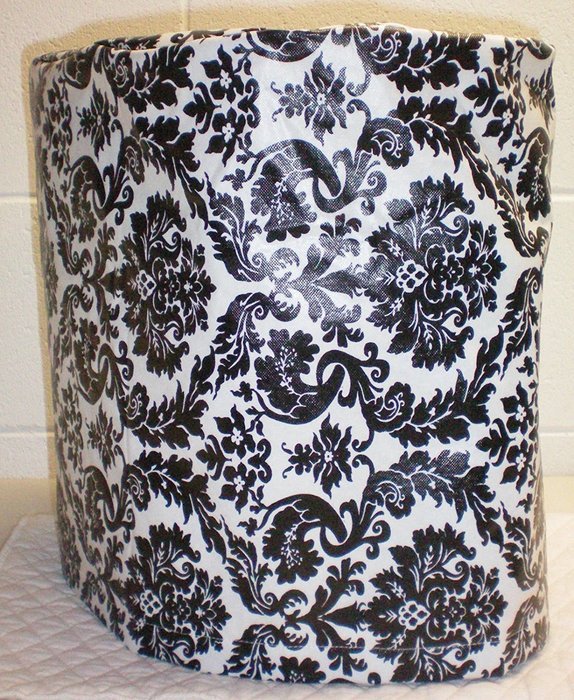 Black & White Vinyl Damask Keurig 2.0 Brewing System Cover N2