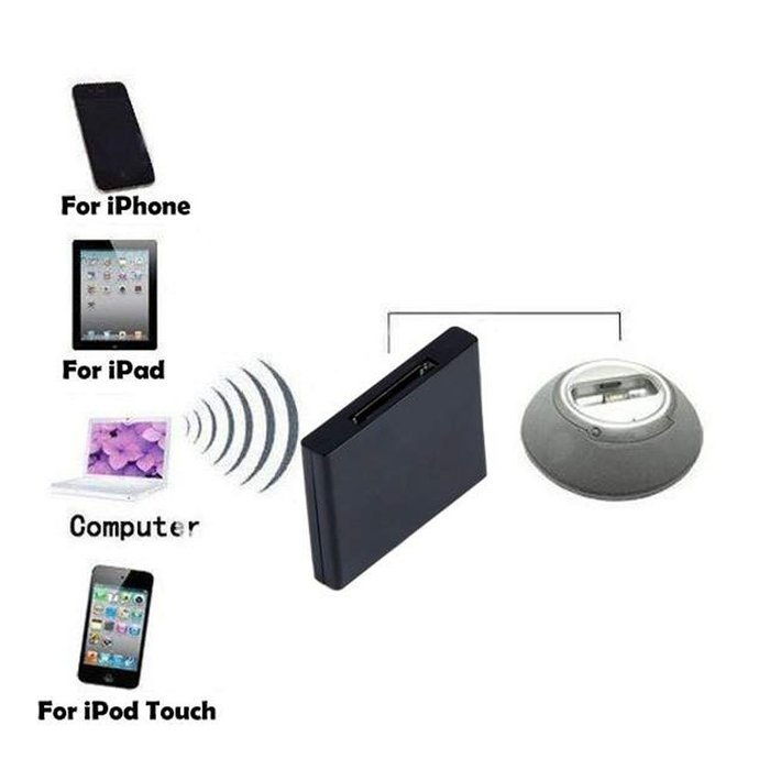 Micropromo Mini Portable Bluetooth A2DP Music Receiver Audio Adapter for Apple Universal Dock iPod iPhone 30Pin... N3