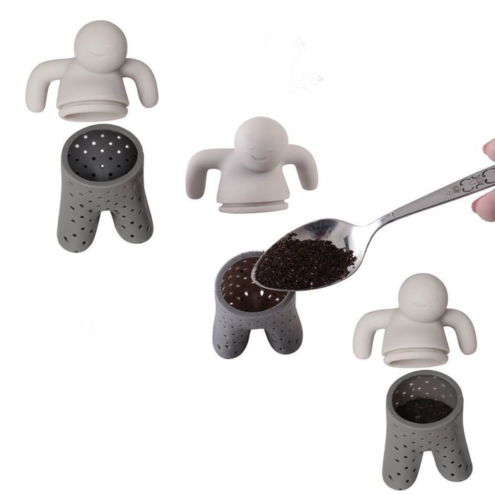 Jahoo Tea Infuser Set for Loose Leaf Tea, Silicone Tea Strainer Couple in a Set of 2, Grey and Pink N2