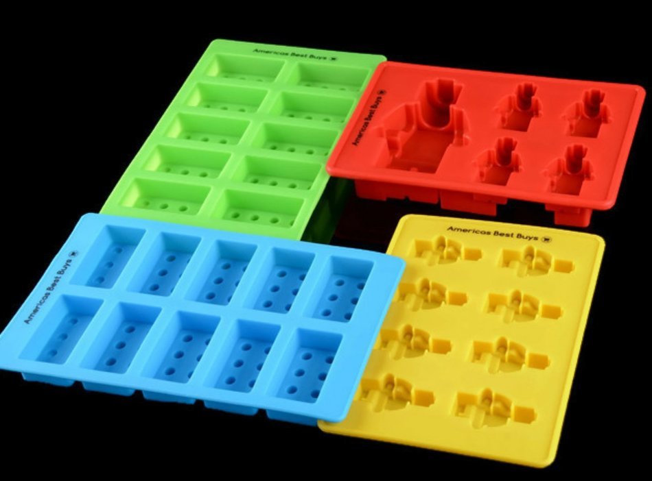 Best Candy Molds & Ice Cube Mold for Lego Lovers with Bonus Recipe eBook by Americas Best Buys (4-Pack) N2