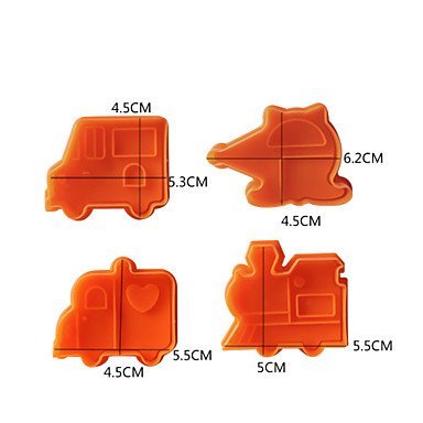 Y&XL&H 4PCS Little Car Pattern Cake and Cookie Cutter Mold N2