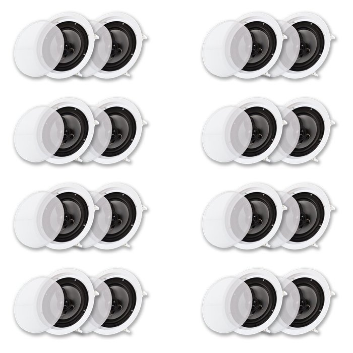 Acoustic Audio CS-IC83 In Ceiling 8" Speaker 8 Pair Pack 3 Way Home Theater 5600 Watt