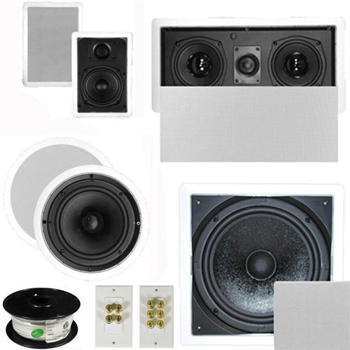 Theater Solutions 5.1 Home Theater 4 Speaker Set with Center, 10" Passive Sub More TS5W6CL51SET10