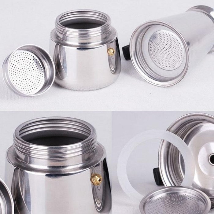 Eachbid Smart applied 2 Cup Stainless Steel Moka Espresso Latte Percolator Stove Top Coffee Maker Pot N7