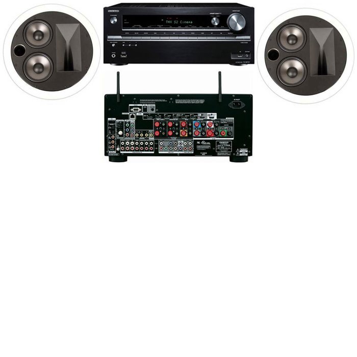 Klipsch KL-7502-THX In-Ceiling LCR(Pair)-Onkyo TX-NR838 7.2 Channel Network Receiver- White