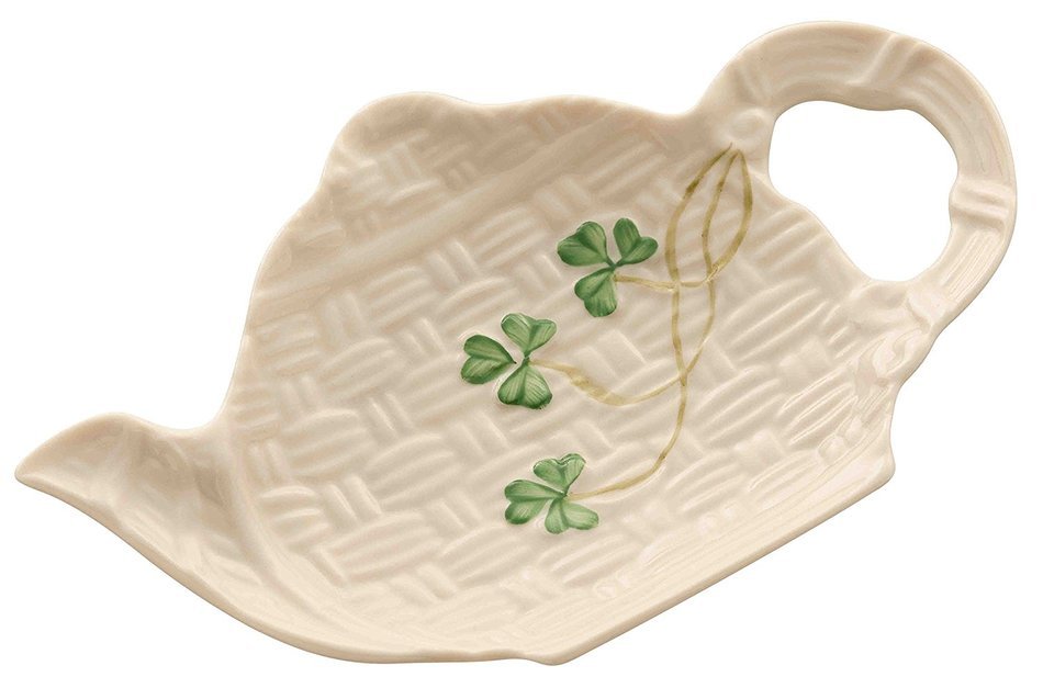 Belleek Group 1649 Shamrock Spoon Holder, 5.6-Inch, White
