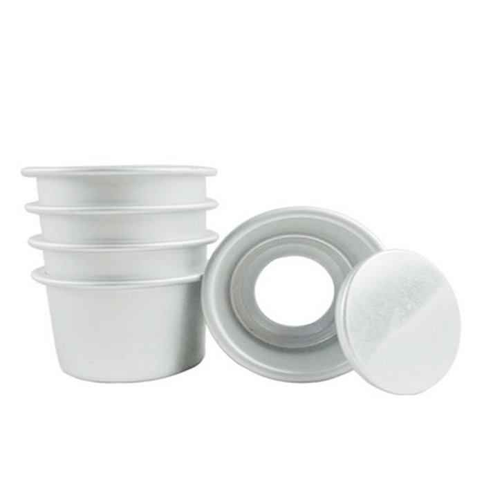 Hrph 5pcs New 2 Inch Cake Pans Aluminum Alloy Cake Mold Movable Bottom Bakeware Baking Tools For Cakes
