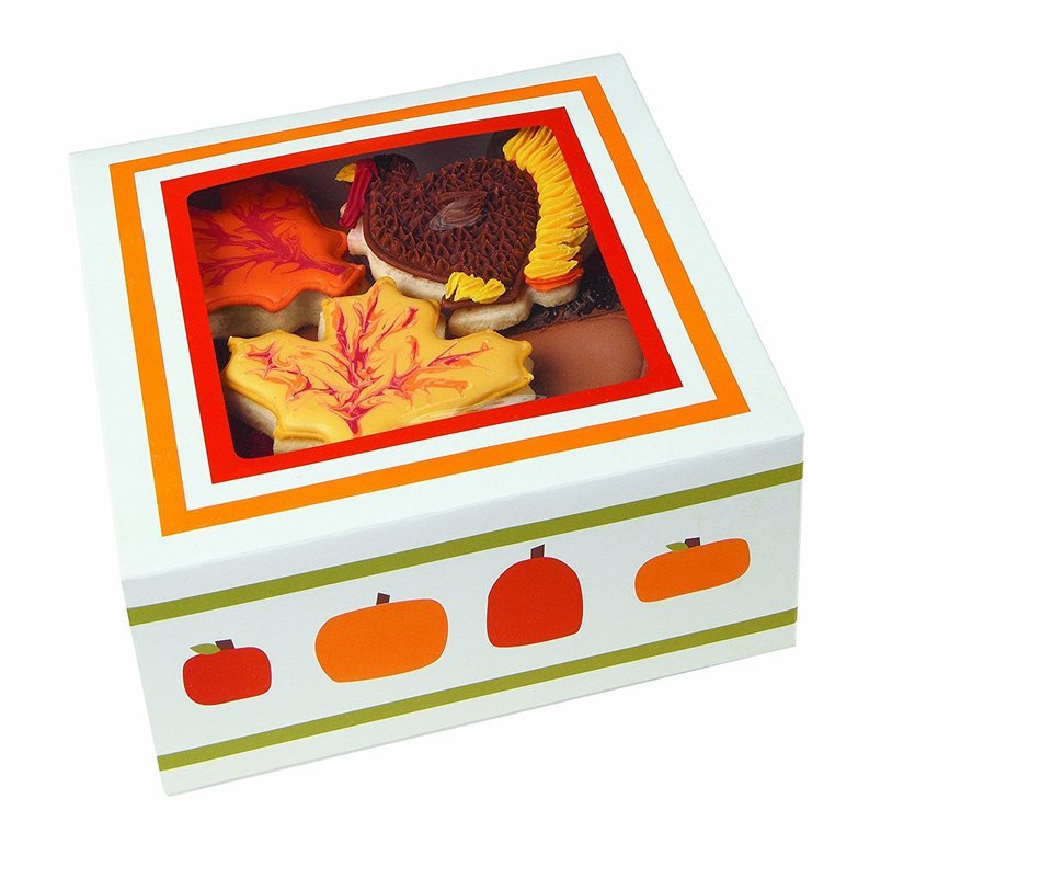 Wilton 415-1208 Halloween Pumpkin Patch Medium Cupcake Box, 4 Cavity