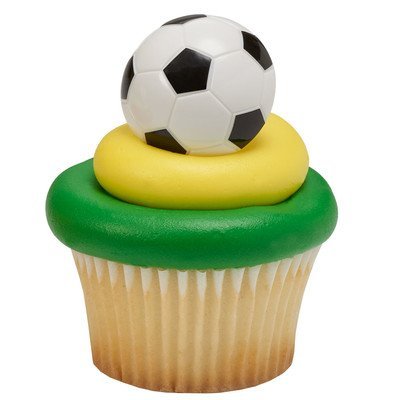 Soccer Ball Cupcake Rings - 24 pc N2
