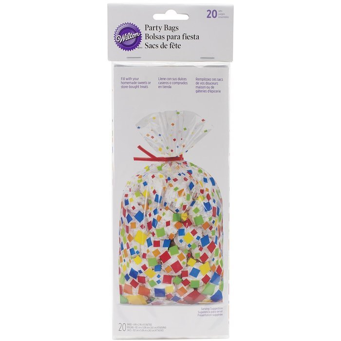 Wilton 1912-2761 20 Count Confetti Squares Party Bags, Assorted