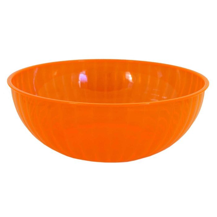 Party Essentials N926855 Hard Plastic 192-Ounce Serving Bowl, Neon Orange N4