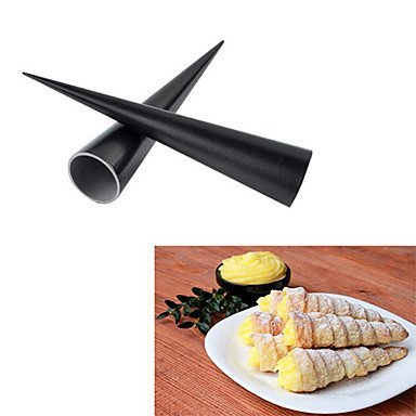 Y&XL&H Nonstick Aluminum Cream Horn Dessert Mold Case Puff Pastry Tool,Set of 2 N2
