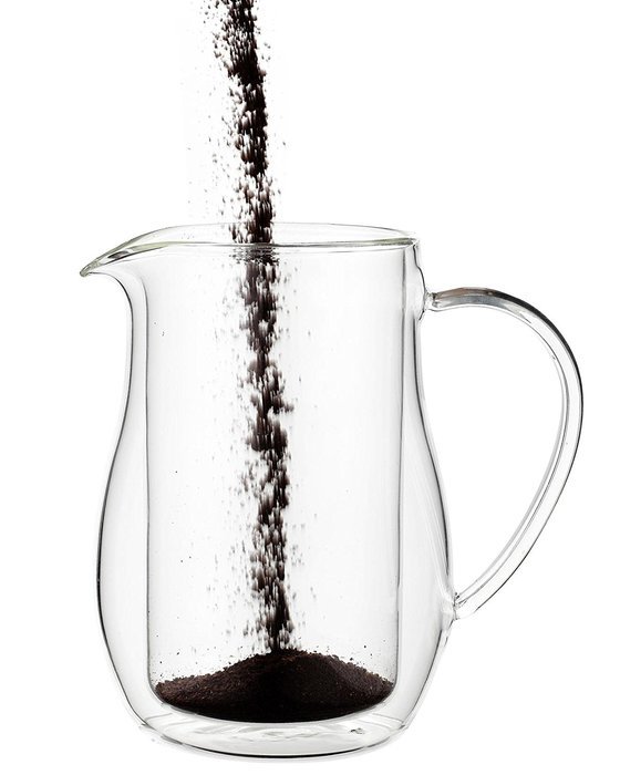 Osaka Cafetiere 6 Cup (27 oz) Double-Walled Borosilicate Glass, Coffee and Tea French Press, with Wood Lid "Zenrin-Ji" N6