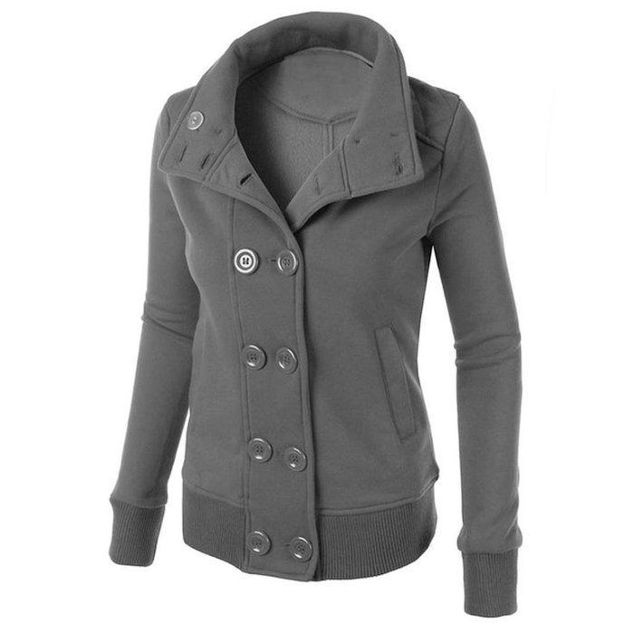 Outwear,Morecome Winter Women Warm Double-breasted Hooded Slim Jacket N12