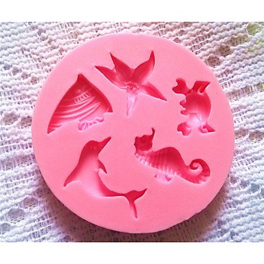 Sher Bakeware Silicone Dolphin Baking Molds for Fondant Candy Chocolate Cake N2