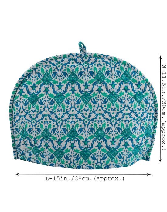 Blue Tea Cosy Cotton 15x11 Tea Cozy Printed Floral By Rajrang N10