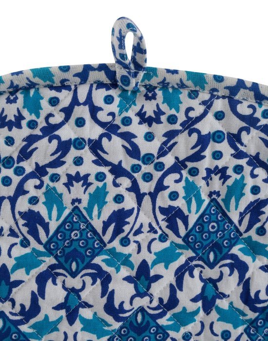 Blue Tea Cosy Cotton 15x11 Tea Cozy Printed Floral By Rajrang N12
