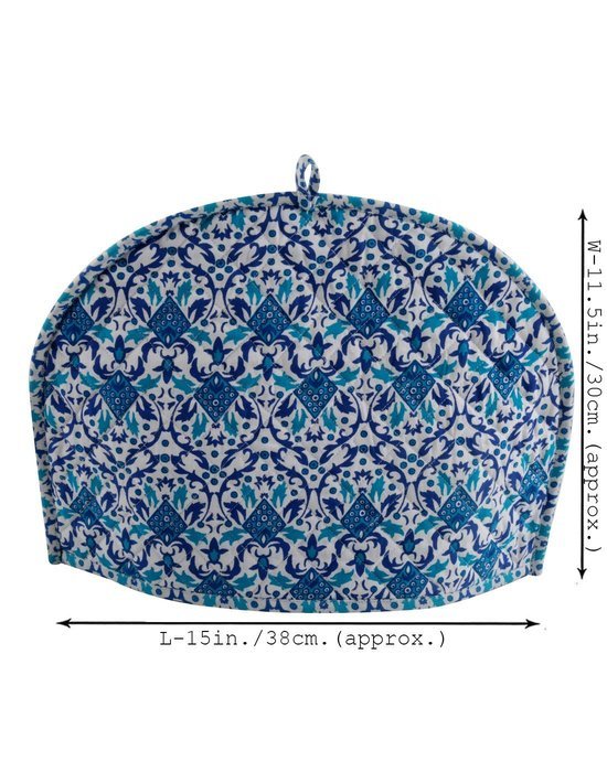 Blue Tea Cosy Cotton 15x11 Tea Cozy Printed Floral By Rajrang N13