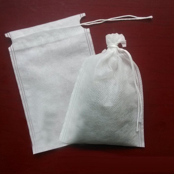 50pcs Drawstring Bags Nut Milk Tea Fruit Juice Strainer Filter Bag (white, 11 x 8cm) N20