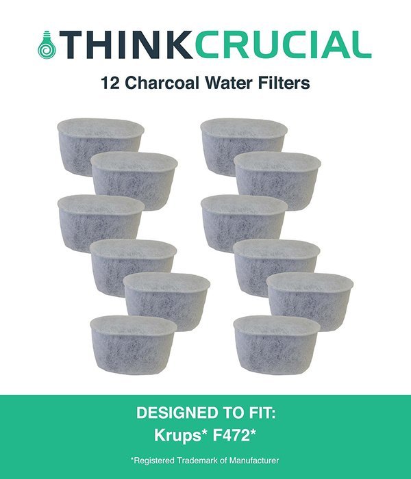 12 Krups Style F472 Charcoal Water Filters; Fits FMF, FME, 629, 619, 180, 176, 466 & 467; Designed & Engineered... N2