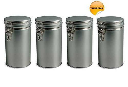 Nakpunar 1 pcs Airtight Tea Coffee Tins with Latch N3