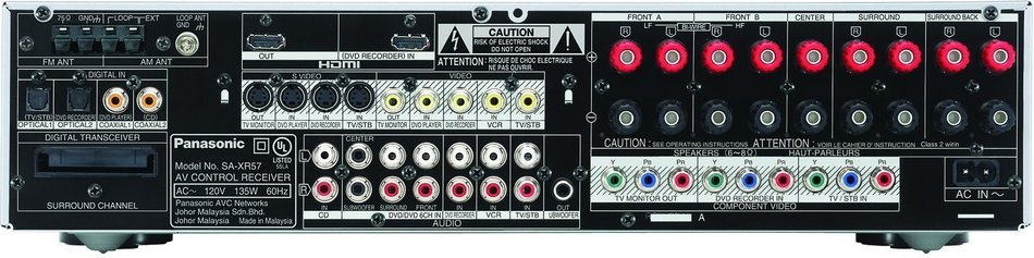 Panasonic SA-XR57S Digital Home Theater Receiver with HDMI, Silver (Discontinued by Manufacturer)