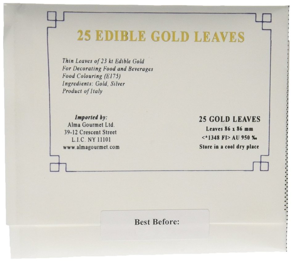 Manetti 23K Edible Gold Leaf 86 x 86mm (25 leaves) N2