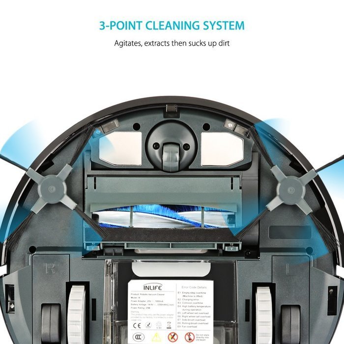 INLIFE Robotic Vacuum Cleaner Automatic Floor Cleaner with Self Charging and Wet /Dry Mop N2