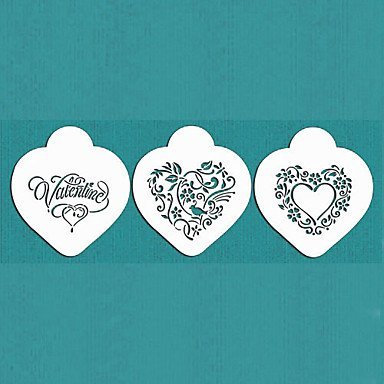 Sher Valentine's Gift Be My Heart Cookie Stencil Set for Cake Decorating, N2