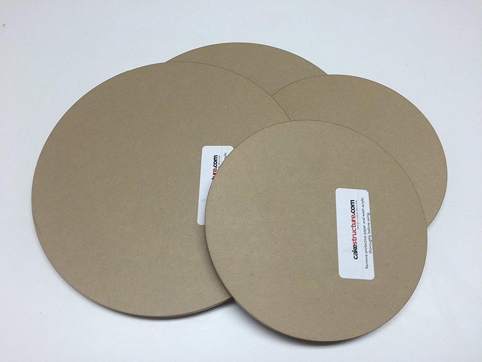 4 Pc 6.5, 8.5 Inch Round Set 1/4" Thick Clear Acrylic Ganache Butterceam