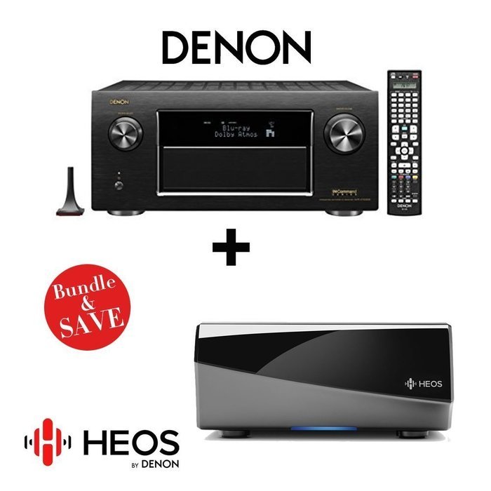 Denon AVR-X7200W Integrated Network AV Receiver + Denon HEOS Link Wireless Pre-Amplifier