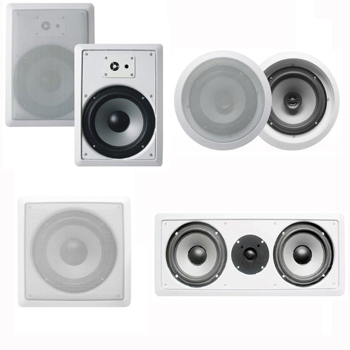 Acoustic Audio CST825 Complete 5.1 Home Theater Speaker Set with Center Channel and Subwoofer 1750 Watts N2