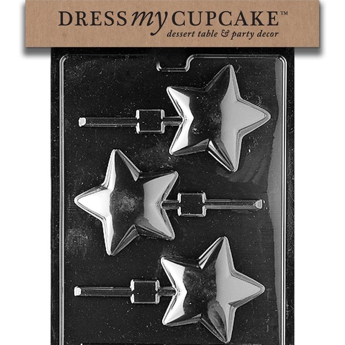 Dress My Cupcake Chocolate Candy Mold, Rounded Star Lollipop