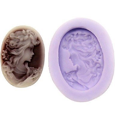 Sher Beatifull Girls Fondant Cake Chocolate Resin Clay Candy Silicone Mold,L3.3mW2.6cmH0.9cm