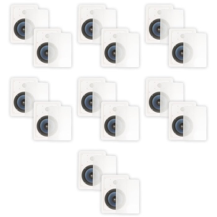 Blue Octave LW62 In Wall 6.5" Speakers Home Theater Surround Sound 2-Way 7 Pair Pack
