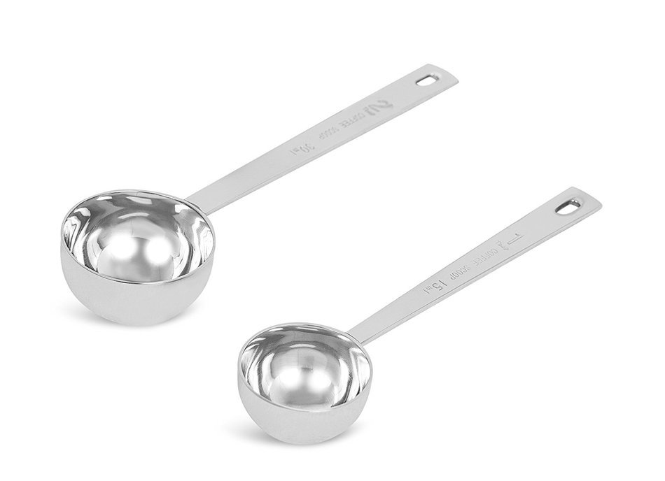 Internet's Best Set of 2 Stainless Steel Coffee Scoop | Tablespoon Set (1 Tbsp, 2 Tbsp) | Coffee Ground Measuring... N3