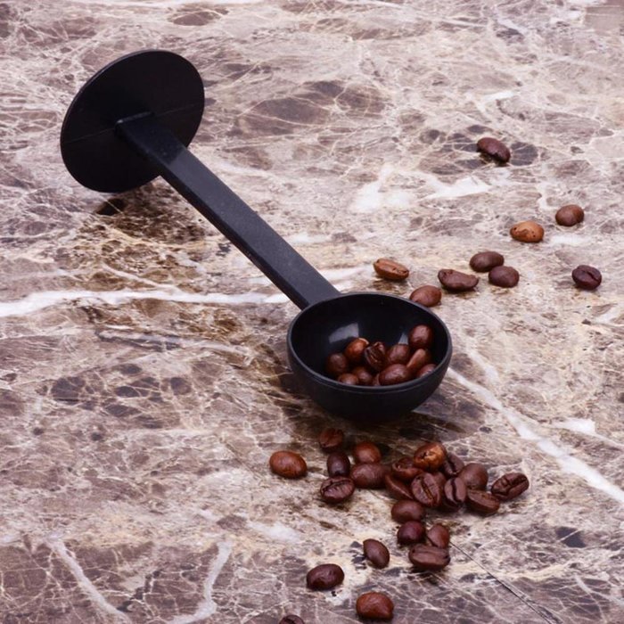Lautechco&reg; 2 IN 1 Espresso Stand Coffee Spoon Coffee & Tea Tools 10g Measuring Tamping Scoop Coffee Tamper Black N5