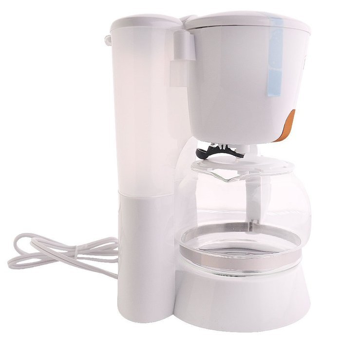 PHY Coffeemaker with Glass Carafe, Permanent Filter and Semi Transparent Water Tank (Orange) - 4-Cup/0.6L N9