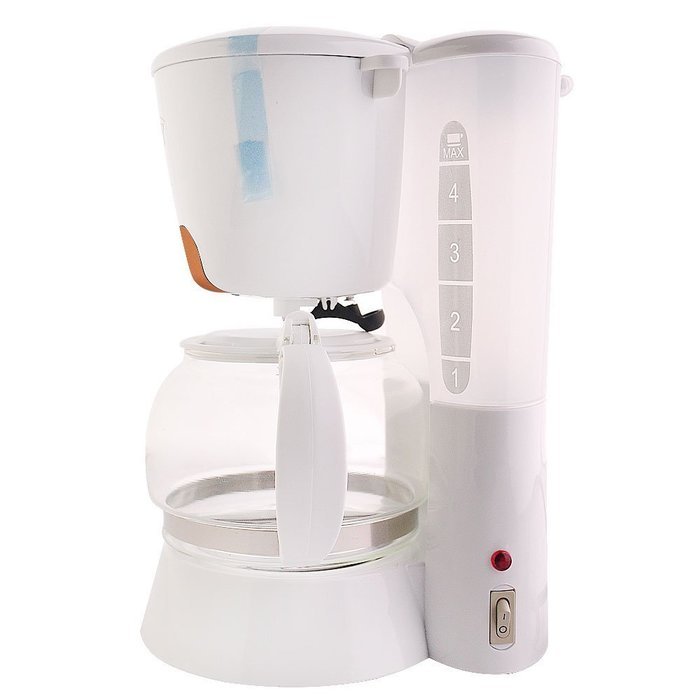 PHY Coffeemaker with Glass Carafe, Permanent Filter and Semi Transparent Water Tank (Orange) - 4-Cup/0.6L N10