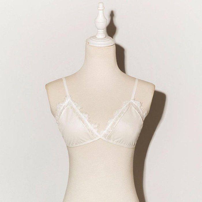 Bra Top ，Beautyvan Comfortable Fashion Underwear Lace Frenum Strap Lingerie Bra Top (L, White) N5